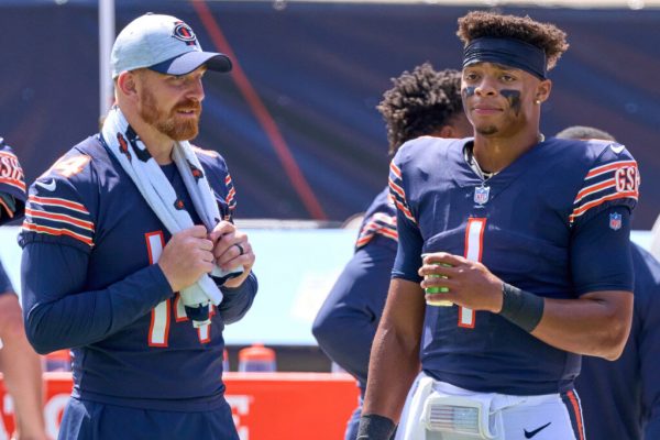 Andy Dalton (left) and Justin Fields (right), Photo courtesy of New York Post