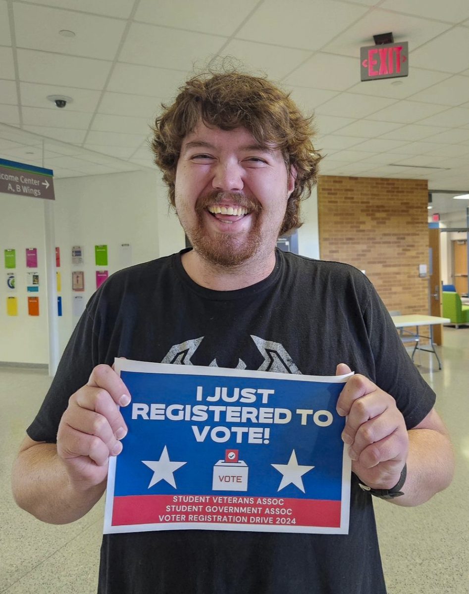 Student at CLC after registering to vote