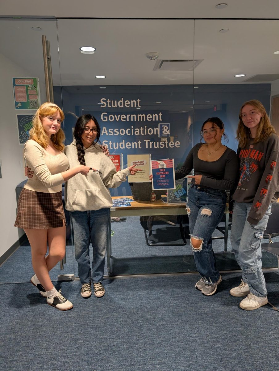 From left to right (Gwen Thomas, Kat Torrez, Paola Gonzalez, Kendall Martinson)Student government association members